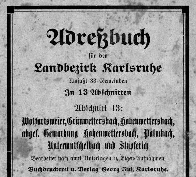 adressbuch 1926 palmbach