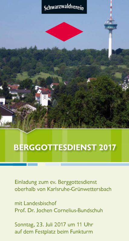 Einladung zum Berggottesdienst Schwarzwaldverein Wettersbach